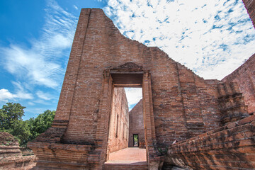 Phra Nakorn Si Ayutthaya,Thailand on May 27,2020:Ubosot(ordination hall) of Wat Maheyong in Ayutthaya Historical Site.