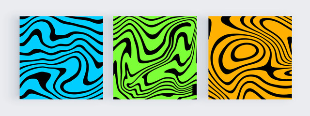 Colorful backgrounds for social media posts with wavy lines

