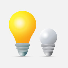Realistic lamp light bulb cartoon design vector. Collection of lamp design icon vector