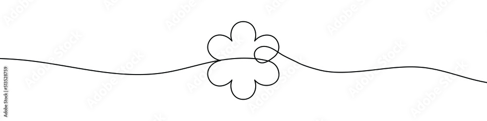 Poster continuous line drawing of flower. flower one line icon. one line drawing background. vector illustr