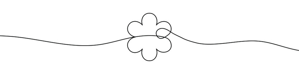 Continu lijntekening van bloem. Bloem één regel icoon. Een lijntekening achtergrond. Vector illustratie. Bloem zwart pictogram