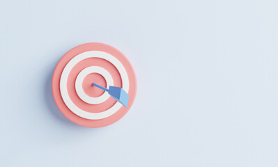 Target board with arrow for challenge setup Business achievement goal and objective target concept by 3d render.