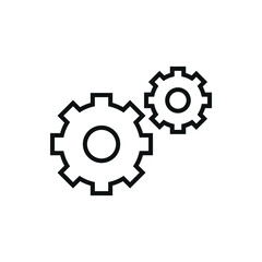 Editable cog wheel  line icon. Vector illustration isolated on white background. using for website or mobile app