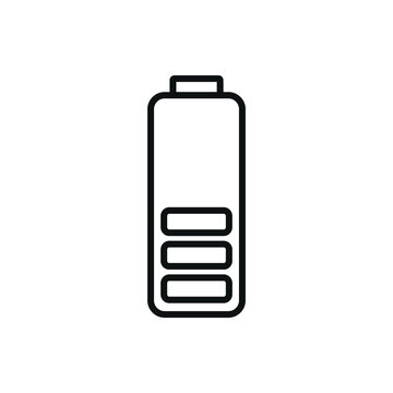 recommend clip art: Editable half battery line icon. Vector illustration isolated on white background. using for website or mobile app