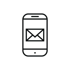 Editable smartphone message line icon. Vector illustration isolated on white background. using for website or mobile app