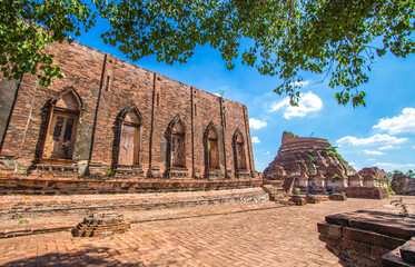 Phra Nakorn Si Ayutthaya,Thailand on May 27,2020:Ubosot(ordination hall) of Wat Kudi Dao in Ayutthaya Historical Site.