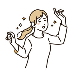 喜ぶ女性のシンプルなベクターイラスト素材