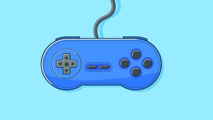 Retro game controller vector illustration. 