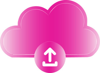 Upload cloud vector icons, store and transfer information and data on the Internet