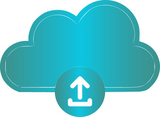 Upload cloud vector icons, store and transfer information and data on the Internet