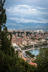 Fototapeta na wymiar Cityscape from Marjan Hill, Split, Croatia