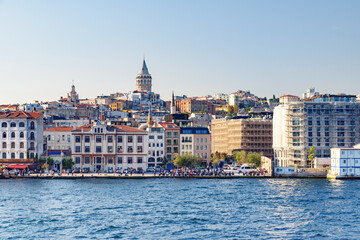 Fototapeta premium Istanbul skyline. Amazing view of the Galata Tower.