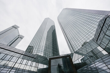Fototapeta na wymiar Skyscraper modern office building made of glass
