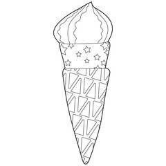 Desserts coloring book, vector illustration