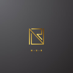 letter N U and R concept design logo