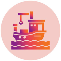 Obraz premium Fishing Boat Icon