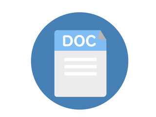 doc file icon. Document. Web. Vector illustration