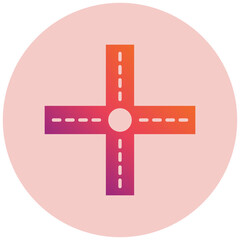 Obraz premium Road Intersection Icon