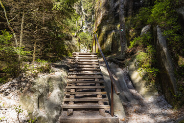 Tourist pathway in the Adrspach-Teplice Rocks Nature Reserve, Czech Republic