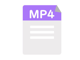  mp4 動画 ビデオ アイコン ウェブ ベクターイラスト - obrazy, fototapety, plakaty