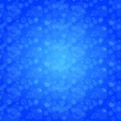 blue background with bubbles lined and stacked in picture and scattered light in the middle, sea water, illustration, vector