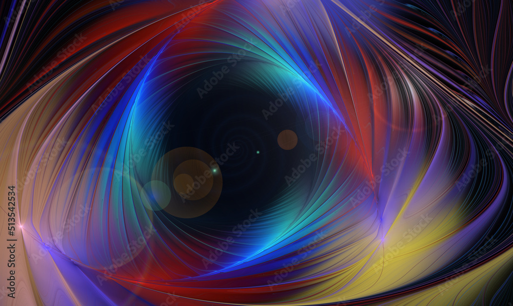 Wall mural abstract fractal pattern with spiral. space fantasy