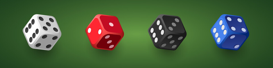 3d dice. Isometric dice. Vector clipart isolated on white background.	
