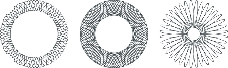 Guilloche patterns, rosette patterns in vector