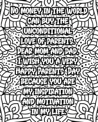 parents day quotes coloring page design. inspirational coloring pages design.