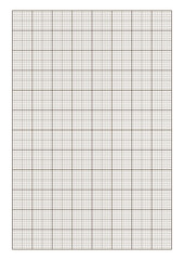 Graph paper. Printable millimeter grid paper with color lines. Geometric pattern for school, technical engineering line scale measurement. Realistic lined paper blank size A4