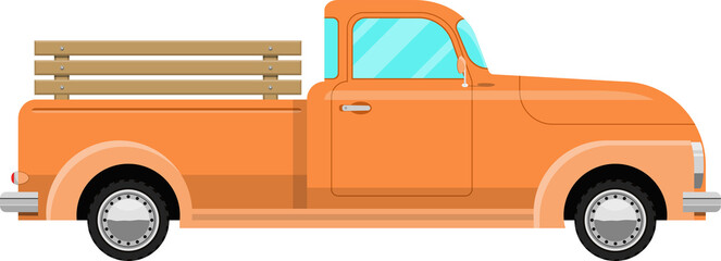 Retro pickup clipart design illustration - obrazy, fototapety, plakaty