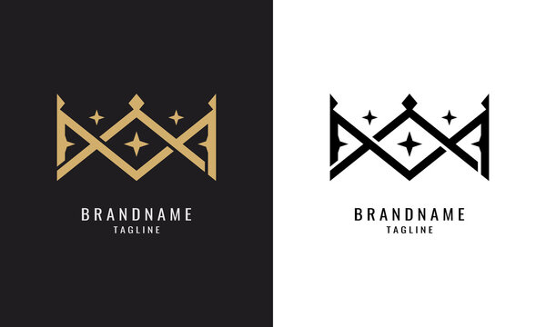 Luxurious Premium Crown Logo Design With Black And Gold Color