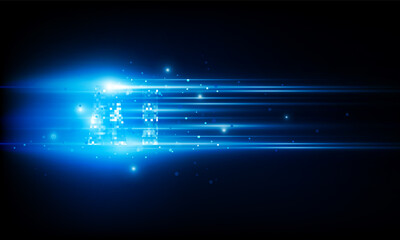 Abstract pixel technology Ai sci-fi artificial Intelligence concept machine deep learning futuristic digital for future on dark blue Hitech communication concept innovation background,  vector design