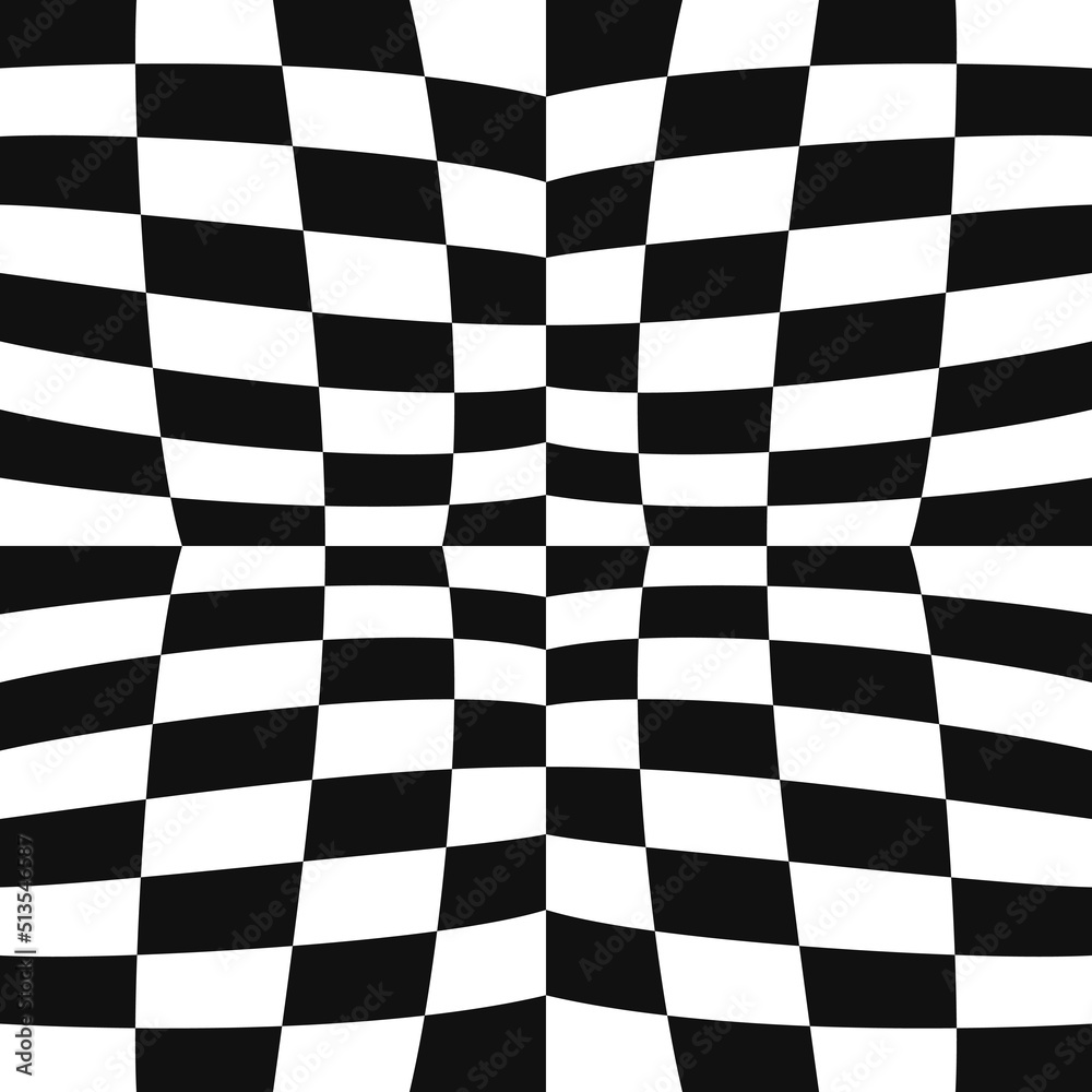 Poster Checkered simple and convex pattern. Black and white rectangles in a stylish vector and seamless pattern. For prints and interior decoration, pillows, various items, gift wrapping.