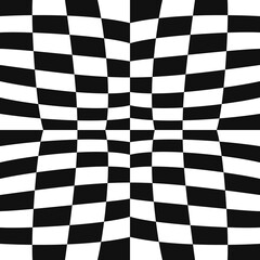 Checkered simple and convex pattern. Black and white rectangles in a stylish vector and seamless pattern. For prints and interior decoration, pillows, various items, gift wrapping.