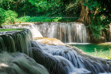 Fototapeta na wymiar waterfall in tropical forest Chet Sao Noi Waterfall, Saraburi, Thailand