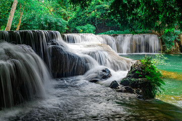 waterfall in tropical forest Chet Sao Noi Waterfall, Saraburi, Thailand