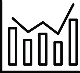 Growing bar graph icon. Business graphs and charts icons. Statistics and analytics vector icon. Statistic and data, charts diagrams, money, down or up arrow.