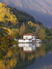 Fototapeta na wymiar reflections on Lake Endine, Bergamo, Italy