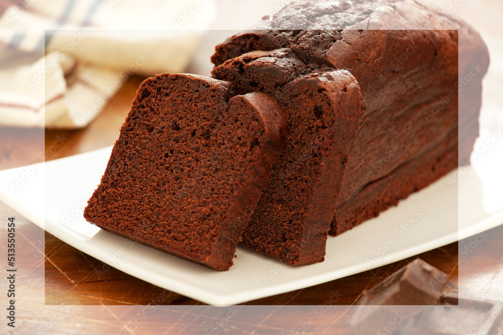 Wall mural Slices of homemade tasty dark chocolate cake