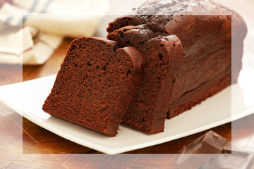 Slices of homemade tasty dark chocolate cake