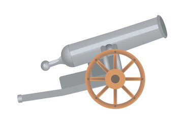 Medieval armory cannon. vector illustration