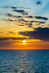 A summer sunset in the Baltic Sea off the coast of Sweden