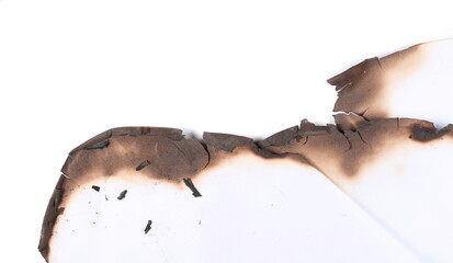 Burning sheets isolated on white, clipping path