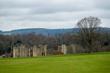 Fototapeta na wymiar view of The Cowdray Heritage Ruins one of England's most important early Tudor Houses