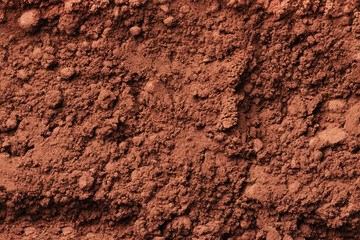 Brown cocoa powder texture. Cocoa powder background.