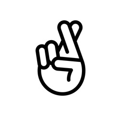 Finger crossed linear icon, Vector.