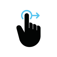 Finger gesture swipes right, Vector.