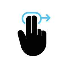 Gesture two finger swipe right, Vector.