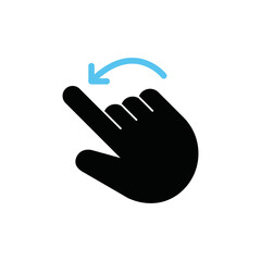 Gesture finger swipe curve line directions, Vector.	